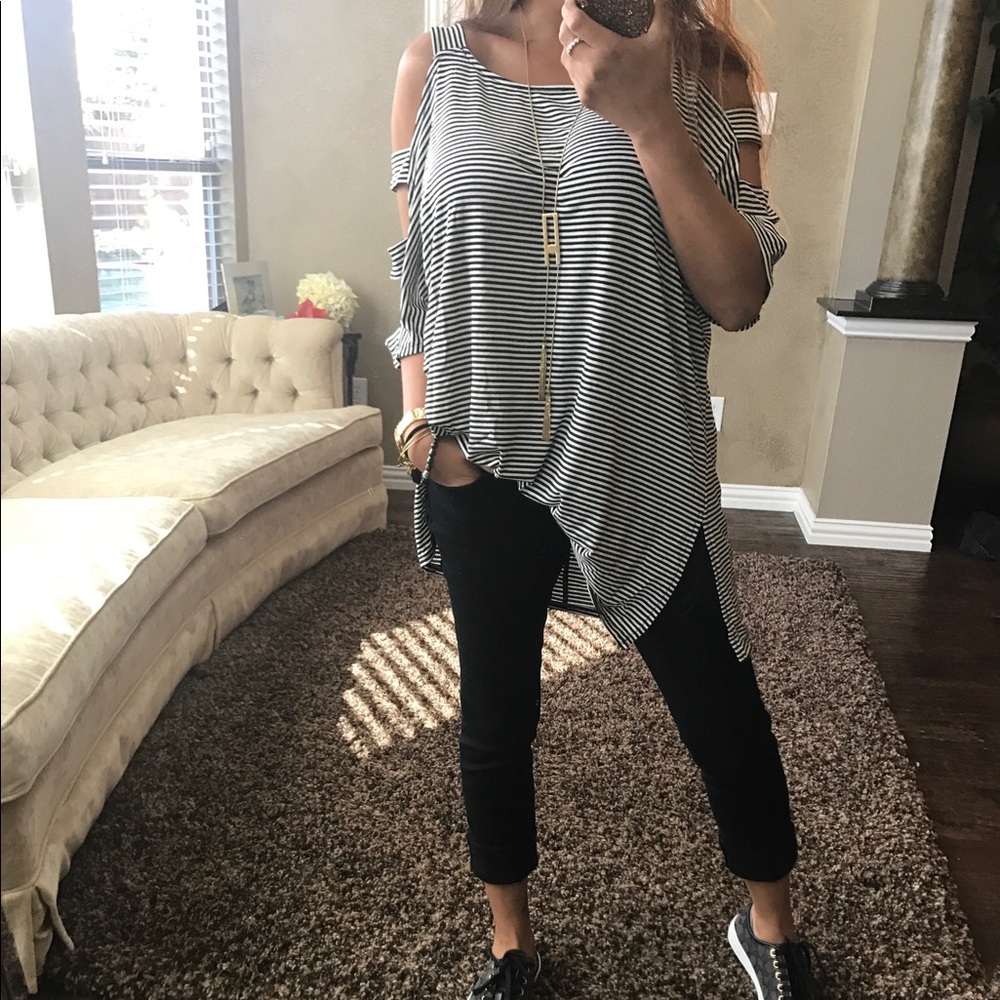 143 Story Cold Shoulder Top
